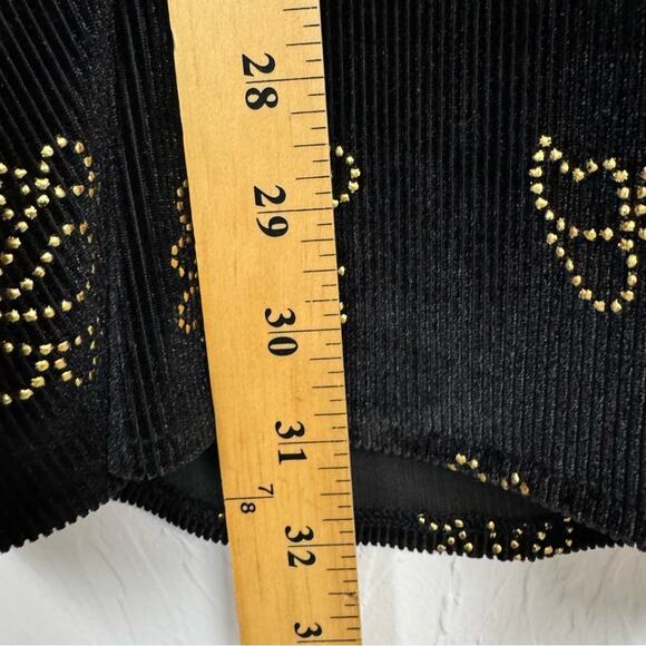 Revolve Tularosa Black Corduroy Gold Paisley Studded Mini Dress Womens S Boho - Picture 6 of 10